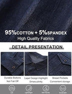 Men’s Slim Fit Long Sleeve Denim Shirt – Casual Button-Down