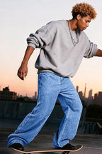 Men’s Baggy Wide Leg Jeans – Y2K Relaxed Fit Streetwear Denim