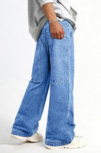 Men’s Baggy Wide Leg Jeans – Y2K Relaxed Fit Streetwear Denim