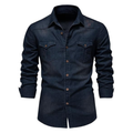Men’s Slim Fit Long Sleeve Denim Shirt – Casual Button-Down