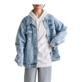 Women’s Oversized Denim Shacket – Boyfriend Fit Trucker Jacket