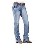 Men Mid-Waist Bootcut Jeans – Classic Straight Leg Denim Pants