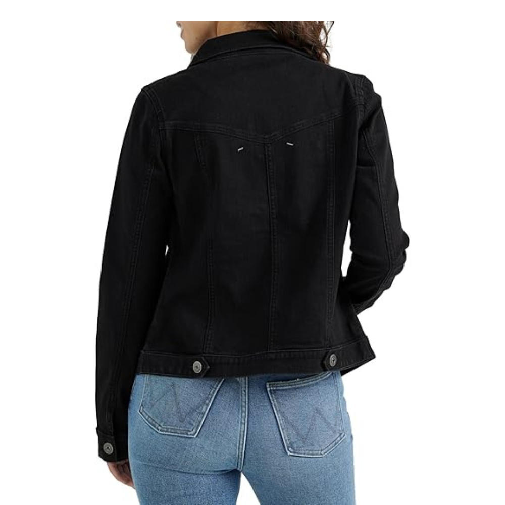 Women’s Stretch Denim Jacket – Classic Button-Up Casual Fit