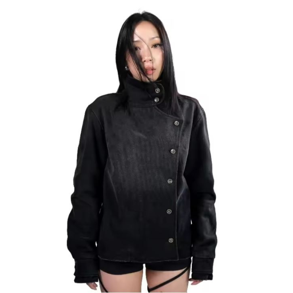 Vintage Fencing Denim Jacket - Classic Retro Style for Adults