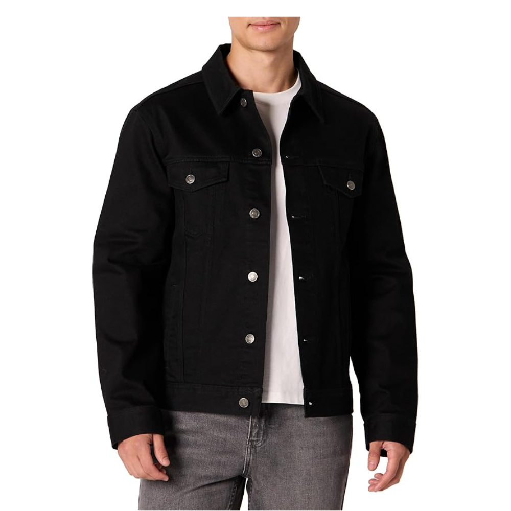 Men’s Regular Fit Denim Jacket – Classic Low Stretch Trucker Jacket